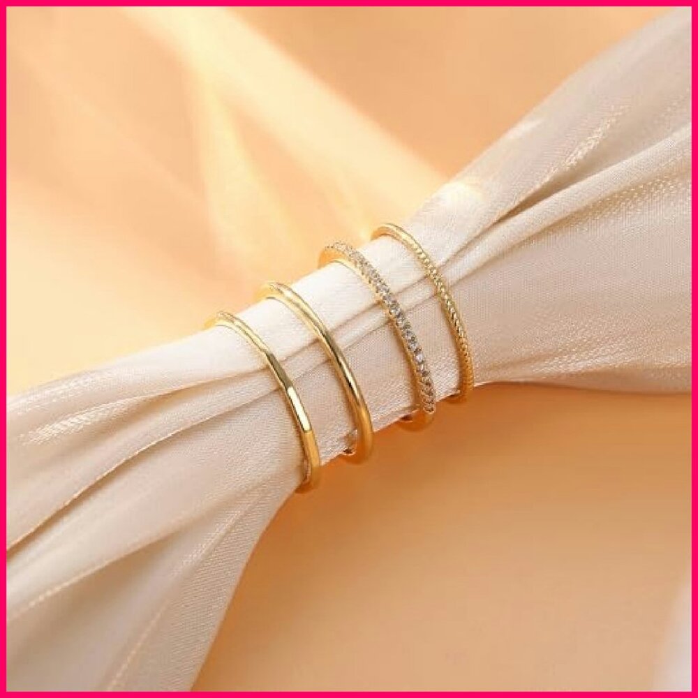 Dainty Stackable Rings Set Minimalist Thin Band C… - image 6